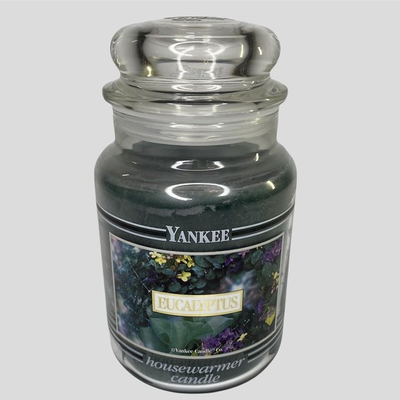 Yankee Candle Black Band Eucalyptus 22oz Large Jar Housewarmer Candle NEW
